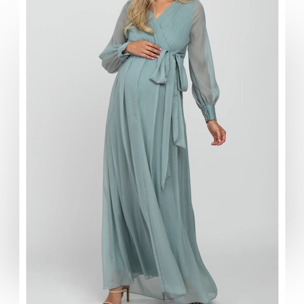 Beautiful sea foam green maternity dress